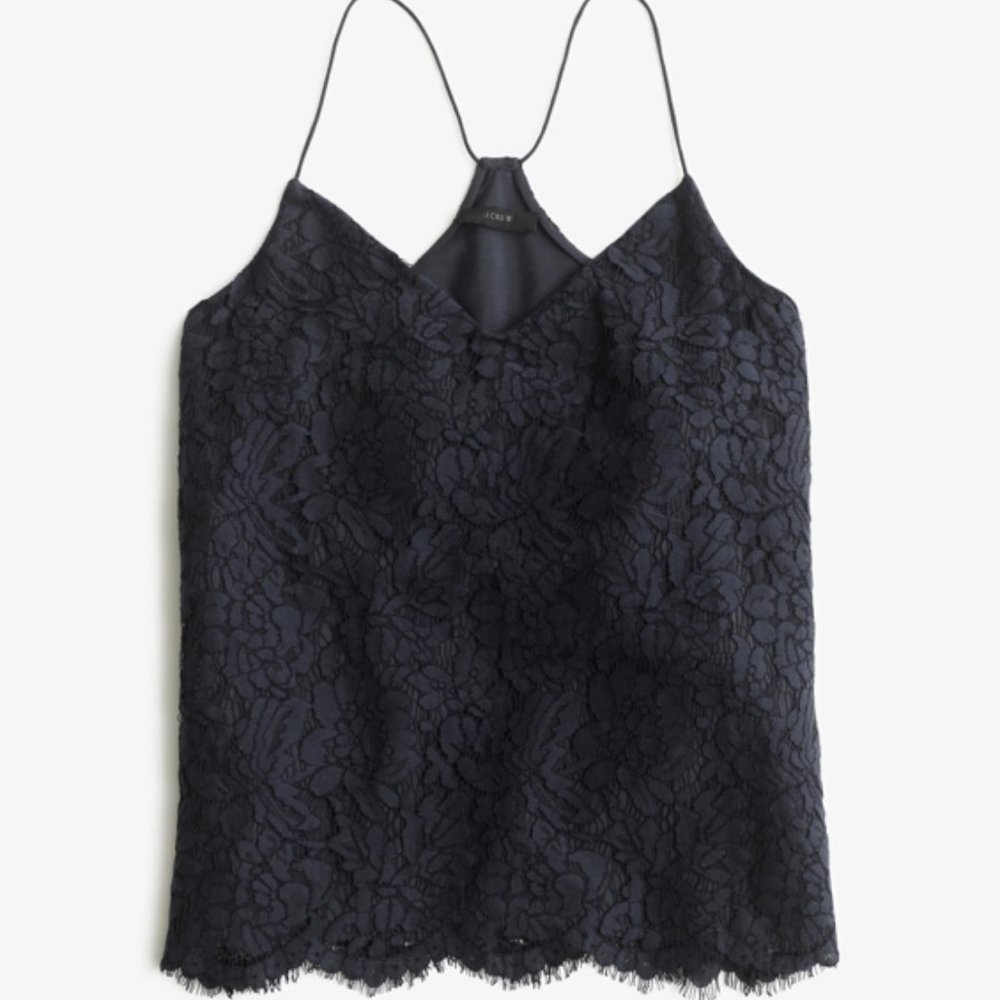J. Crew Grey Lace Carrie Cami